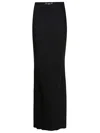 Elisabetta Franchi Slit Waist Maxi Skirt With Metal Detail In Black