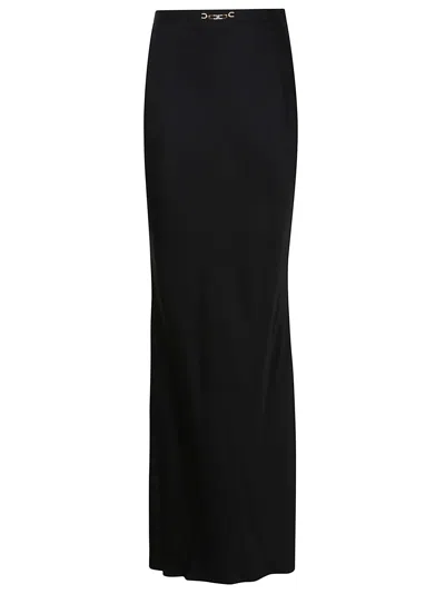 Elisabetta Franchi Satin Crepe Mermaid Skirt In Black
