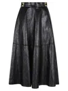 Elisabetta Franchi Flared Midi Skirt With High Waist In Black