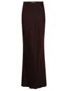 Elisabetta Franchi Long Skirt With High Waist And Metal Detail In Burgundy