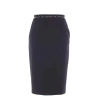 Elisabetta Franchi Logo-ribbon Midi Skirt In Black
