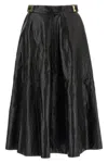 Elisabetta Franchi Flared Midi Skirt With High Waist In Black
