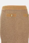Elisabetta Franchi Knitted Skirt With Sequins In Brown