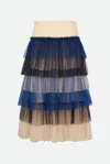 Elisabetta Franchi Gonna In Tulle Cobalto In Multicolore