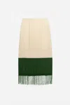 Elisabetta Franchi Gonna Midi Bianca E Verde In Multicolore