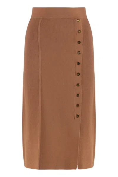 ELISABETTA FRANCHI ELISABETTA FRANCHI GONNA MIDI IN MAGLIA TRASPIRANTE