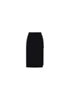 Elisabetta Franchi Black Asymmetric Midi Skirt In Nero