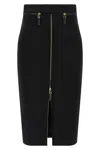 Elisabetta Franchi Lightweight Crepe Skirt With Black Zip In Black