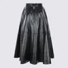 Elisabetta Franchi Flared Midi Skirt With High Waist In Black