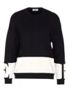 Elisabetta Franchi Graphic-design Relaxed Fit Sweatshirt With Ribbed Details In Black