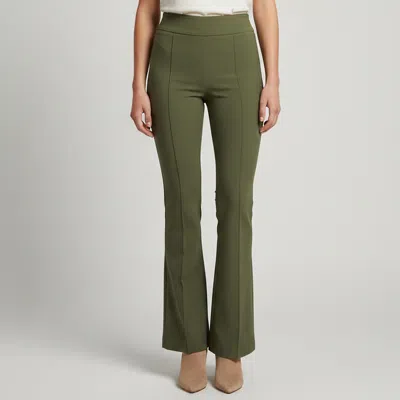 Pre-owned Elisabetta Franchi Green Stretch Crepe Flared Trousers S