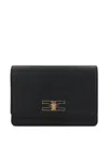 Elisabetta Franchi Borsa A Tracolla Nera Piccola Con Placca Logo In Black