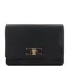 Elisabetta Franchi Borsa A Tracolla Nera Piccola Con Placca Logo In Black