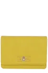 Elisabetta Franchi Groumette Chain Small Shoulder Bag In Curry