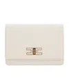 Elisabetta Franchi Cream-colored Bag With A Gold Chain Shoulder Strap In White