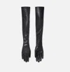 Elisabetta Franchi Long Smooth Gloves Button Detail In Black