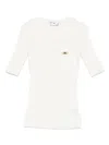 Elisabetta Franchi White Short-sleeved Sweater In White