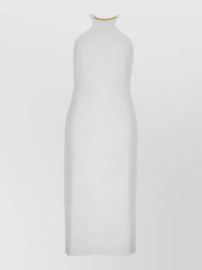 Elisabetta Franchi Halter Neck Sleeveless Midi Dress In Blue