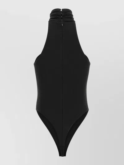 Elisabetta Franchi Halterneck Bodysuit Featuring Jewel Detailing In Black