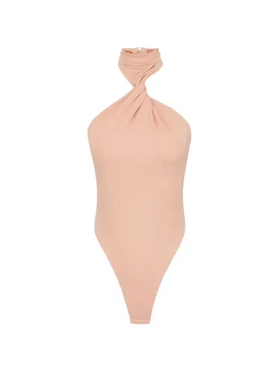 Elisabetta Franchi Halterneck Bodysuit In Pink