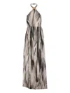 Elisabetta Franchi Abstract-print Maxi Dress In Black