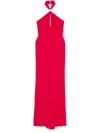 Elisabetta Franchi Halterneck Jersey Maxi Dress In Red