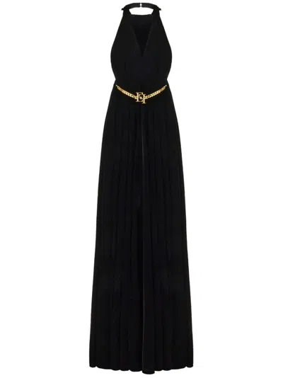 ELISABETTA FRANCHI HALTERNECK MAXI DRESS