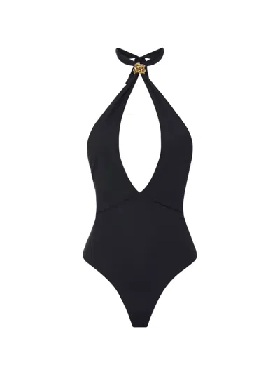 Elisabetta Franchi Halterneck Swimsuit In Black