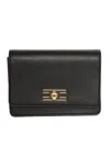 Elisabetta Franchi Pochette Con Tracolla In Metallo Dorato Nera In Black