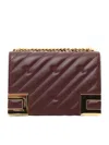 Elisabetta Franchi Medium Quilted Chain-linked Crossbody Bag In Red