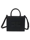 Elisabetta Franchi Borsa Tote Nera Piccola Con Impunture A Contrasto In Black