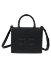 Elisabetta Franchi Borsa Tote Nera Piccola Con Impunture A Contrasto In Black