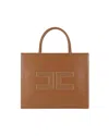 Elisabetta Franchi Borsa Tote Piccola Con Logo Marrone In Brown