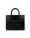 Elisabetta Franchi Structured Handbag With Prominent Logo Detail In Black