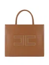 Elisabetta Franchi Borsa Tote Piccola Con Logo Marrone
