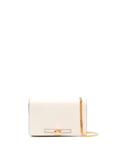 Elisabetta Franchi Horsebit-detail Leather Shoulder Bag In Beige