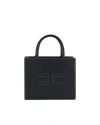 Elisabetta Franchi Borsa Tote Nera Piccola Con Impunture A Contrasto In Black