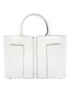 Elisabetta Franchi Structured Textured Handbag Handles Strap Accents In Blanco