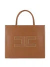 Elisabetta Franchi Borsa Tote Piccola Con Logo Marrone In Brown