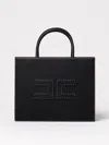 Elisabetta Franchi Borsa Tote Nera Piccola Con Impunture A Contrasto In Black