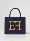 Elisabetta Franchi Logo Medium Handbag In Blue
