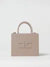 Elisabetta Franchi Medium Leather-effect Handbag With Stitching In Blush Pink