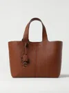 Elisabetta Franchi Logo Charm Medium Tote Bag In Natural