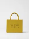 Elisabetta Franchi Small Leather-effect Handbag With Stitching In Orange