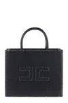 Elisabetta Franchi Borsa Tote Nera Piccola Con Impunture A Contrasto In Black