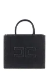 Elisabetta Franchi Borsa Tote Nera Piccola Con Impunture A Contrasto In Black