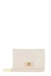 Elisabetta Franchi White Handbag With Gold Hardware And Versatile Chain Strap In White