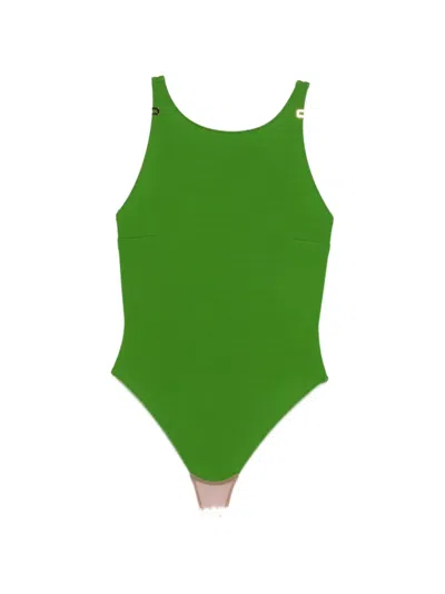 Elisabetta Franchi Hardware-embelished Bodysuit In Green