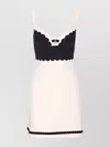Elisabetta Franchi Heart Neck Mini Dress With Spaghetti Straps
