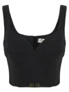 Elisabetta Franchi Lightweight Corset-style Crepe Top With Heart Neckline In Black